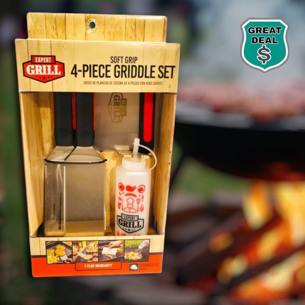 Expert Grill Soft Grip 4-Piece Griddle Set! NEW!